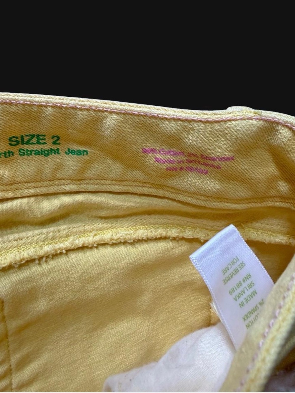 Lilly Pulitzer Worth Straight Jeans Women’s Size 2 Yellow Double Button Stretch - Picture 5 of 7